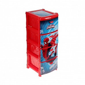 Комод Человек-паук, 4 секции, красный (Idea, М 2805-М_красный)